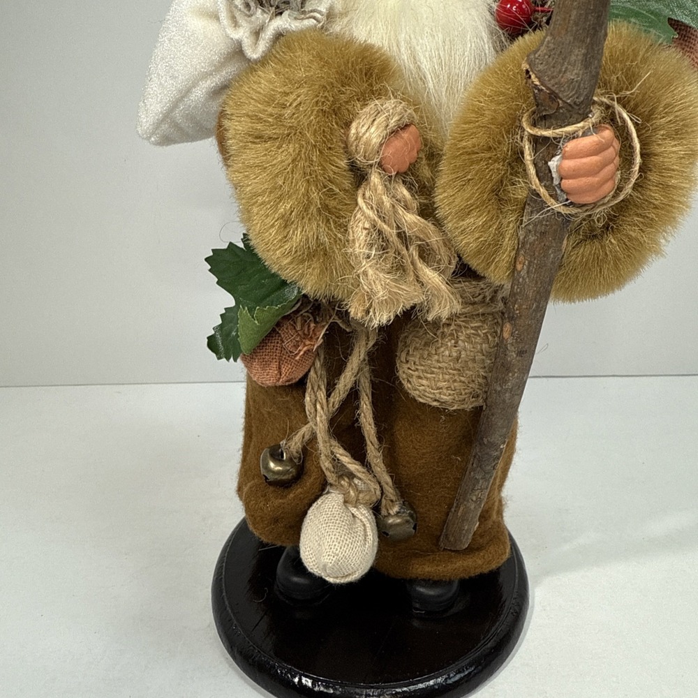 Bronson Woodland‎ Folk Art Father Christmas Vintage Rustic Primitive Wood Base - Picture 3 of 12